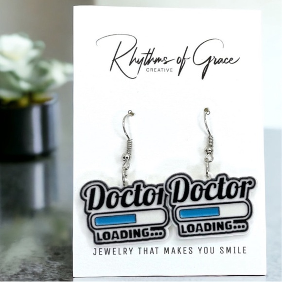 “Doctor Loading” Dangle Earrings - A Prescription for Fun! 🎉 NWT White Coat Gift - Picture 6 of 6